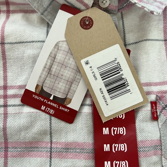 NWT Levi’s Youth flannel button up shirt size 7-8 - Picture 3 of 6